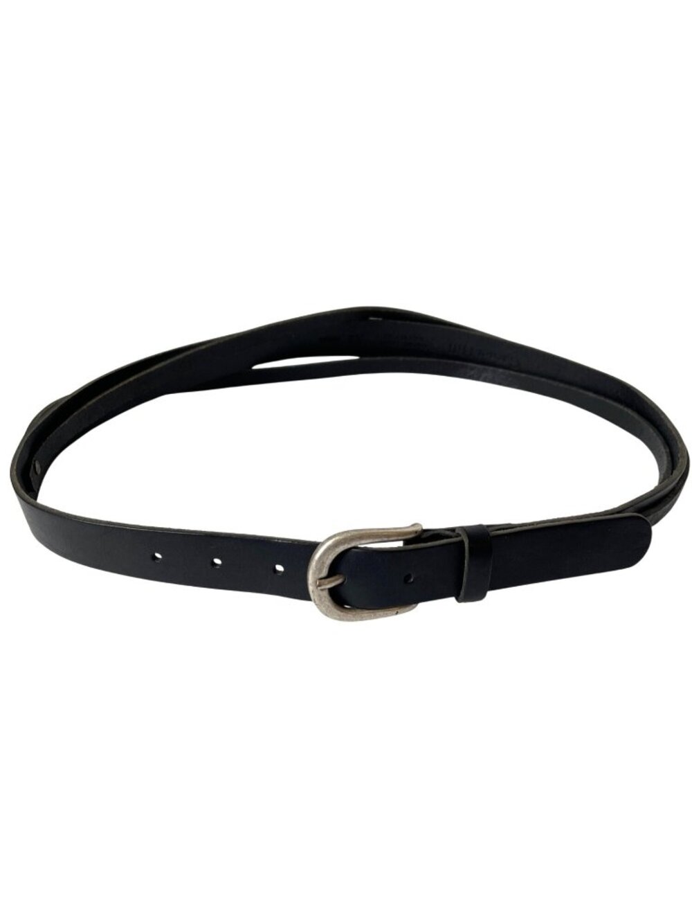 Garnet Hill Leather Belt Artisan Black Women Size XS